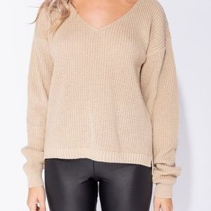 Beige Knit Top